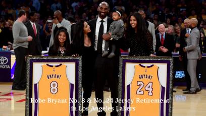 Kobe Bryant No. 8 and No. 24 Jersey Retirement in Los Angeles Lakers